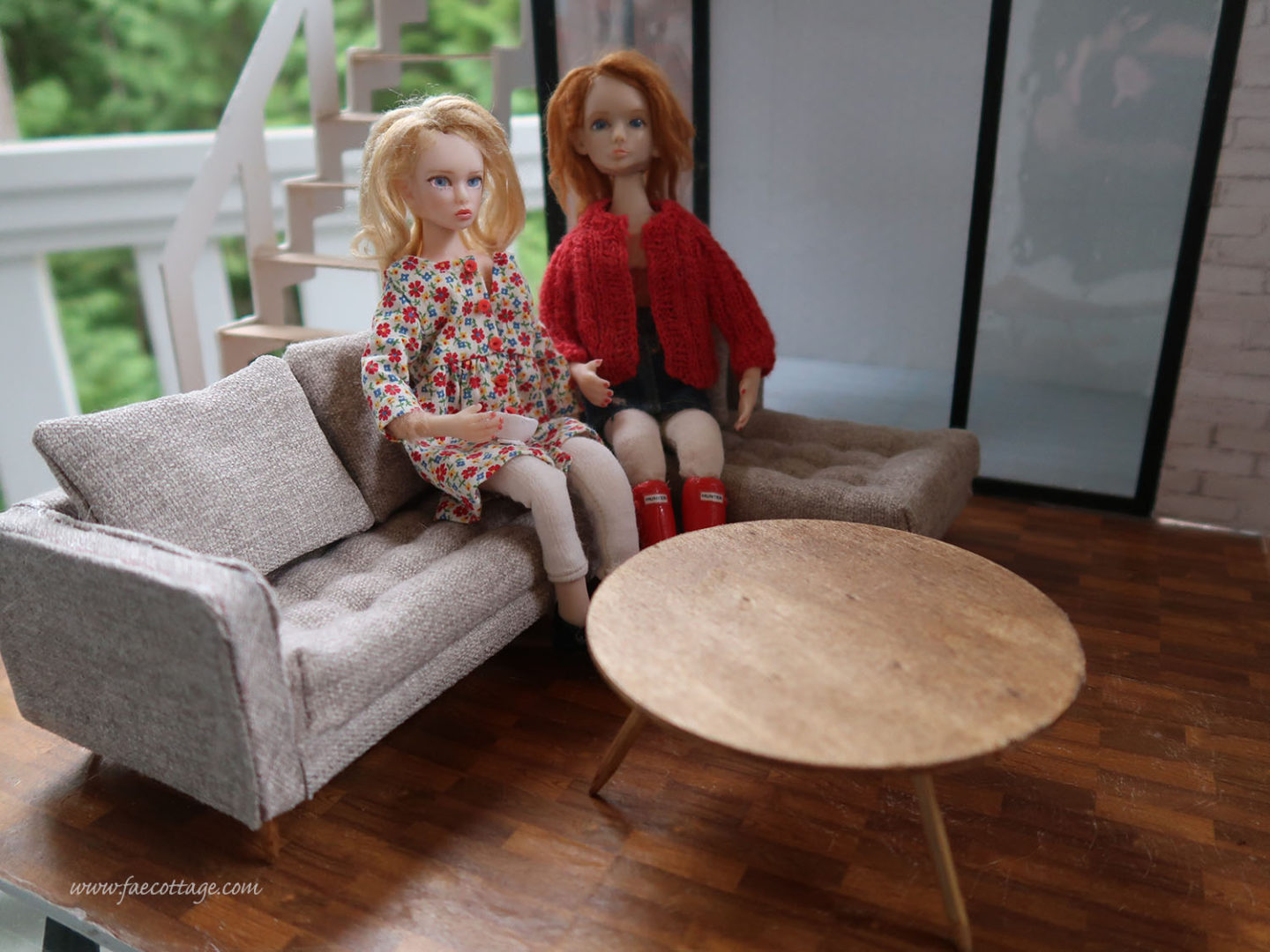 Two polymer clay dolls in my dollhouse