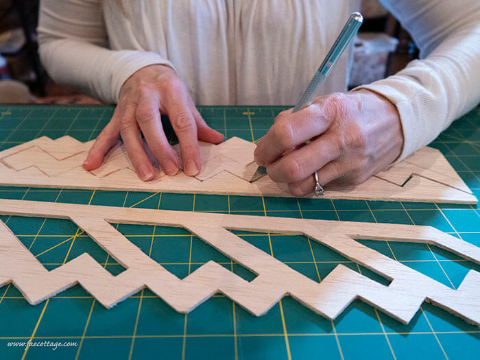 Cutting out dollhouse stairs