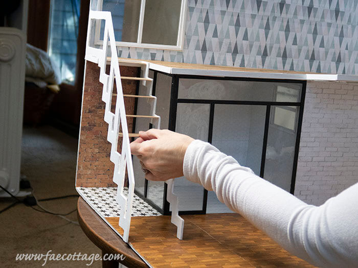 Glueing dollhouse stairs