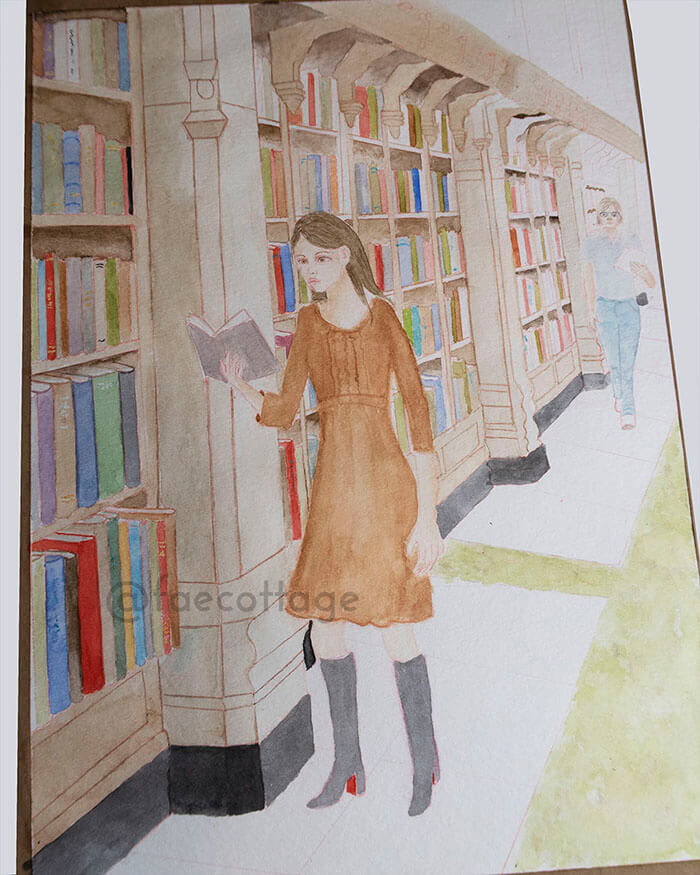online-library-watercolor